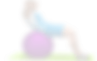 allenamento addominali crunch su stability ball