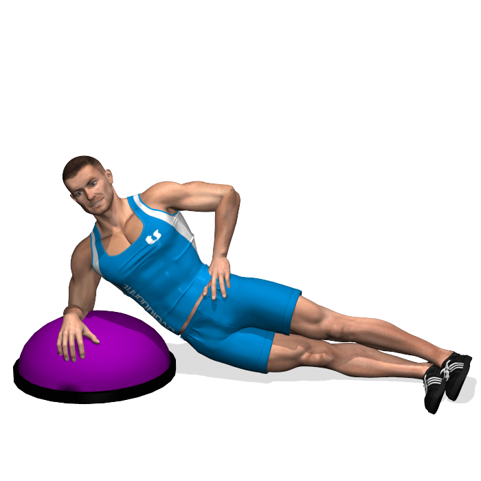 allenamento addominali side plank su bosu inizio