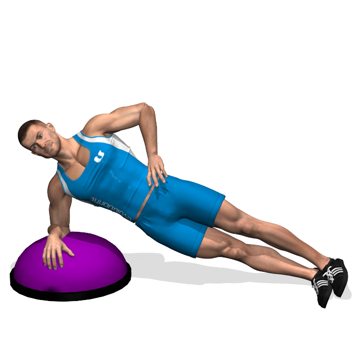 allenamento addominali side plank su bosu fine