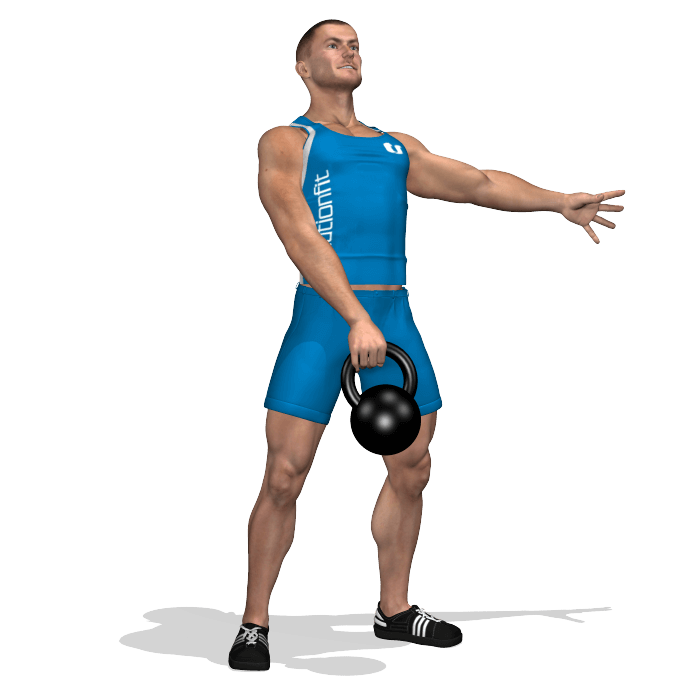 allenamento glutei stacco swing kettlebell una mano fine