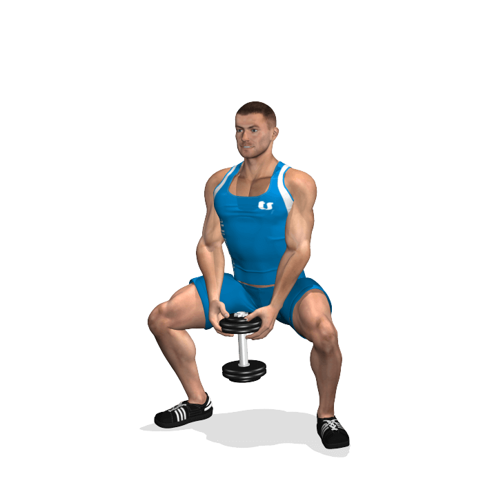 allenamento glutei sumo squat manubrio fine