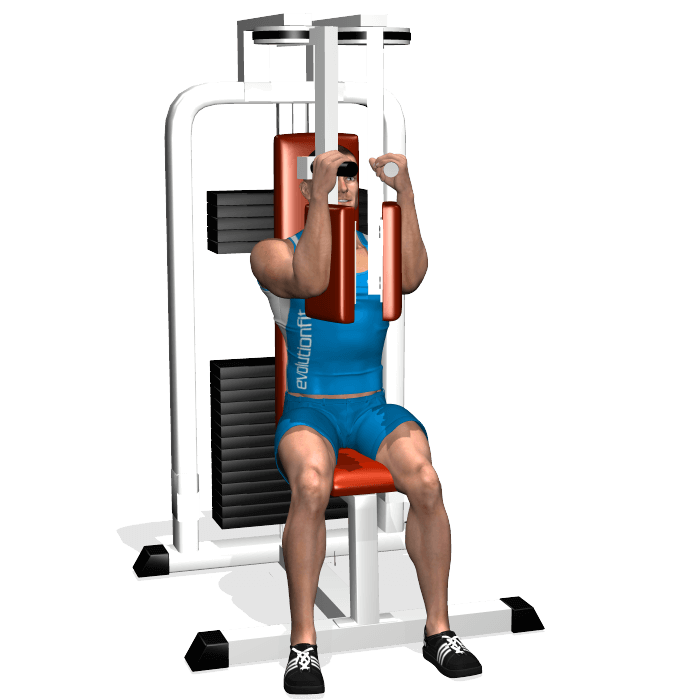 inizio chiusure pectoral machine allenamento pettorali