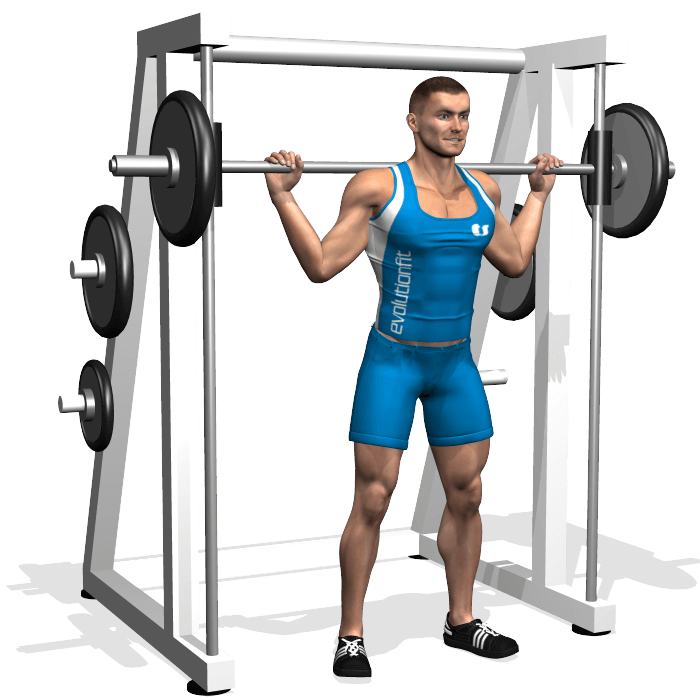 allenamento quadricipiti squat multipower inizio